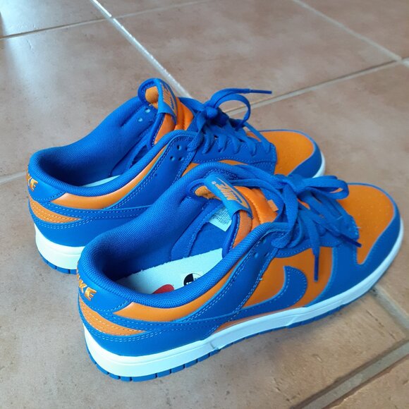 Size 9 Dunk Low Knicks Blue and Orange Nike Sneakers DV0833-800 - Picture 5 of 9